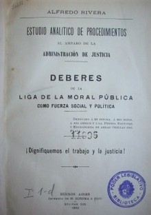 Estudio analítico de procedimientos al amparo de la administración de justicia