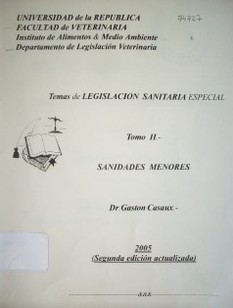 Temas de legislación sanitaria especial