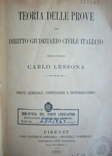 Teoria delle prove nel diritto Giudiziario civile italiano