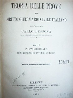 Teoria delle prove nel diritto Giudiziario civile italiano