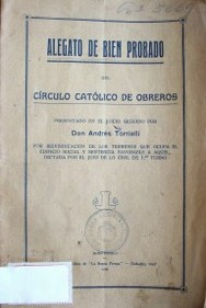 Alegato de bien probado del Círculo Católico de Obreros