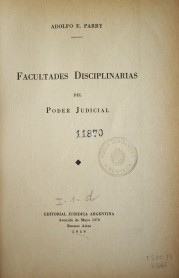 Facultades disciplinarias del Poder Judicial