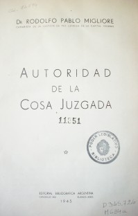 Autoridad de la cosa juzgada