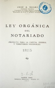 Ley orgánica del notariado