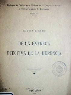 De la entrega efectiva de la herencia