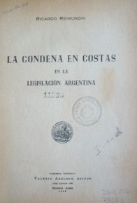 La condena en costas en la legislación argentina