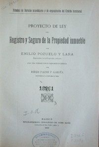 Proyecto de ley del registro y seguro de la propiedad inmueble