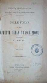 Delle forme e degli  effetti della trascrizione