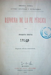 Reforma de la fe pública