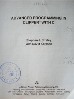 Advanced programming in Clipper with C.