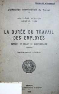 La durée du travail des employés : rappot et projet de questionnaire