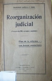 Reorganización judicial : plan de la reforma, con breves anotaciones