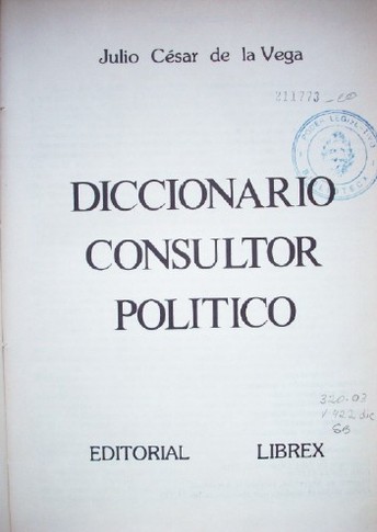 Diccionario consultor político : [azul]