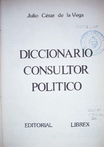 Diccionario consultor político : [azul]