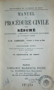 Manuel de procédure civile