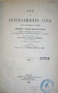 Ley de enjuiciamiento civil de 3 de febrero de 1881