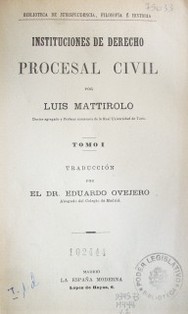 Instituciones de Derecho Procesal Civil