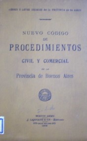 Código de Procedimientos en materia Civil y Comercial de la Provincia de Buenos Aires