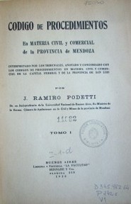 Código de procedimientos : en materia civil y comercial de la provincia de Mendoza