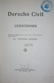 Derecho Civil : cuestiones