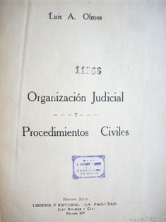 Organización Judicial y Procedimientos Civiles