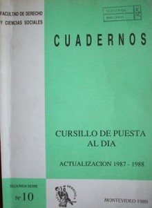 Cursillo de puesta al día : actualización 1987-1988