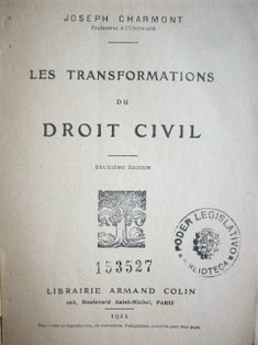 Les transformations du Droit Civil