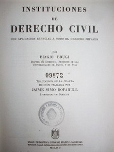 Instituciones de Derecho Civil