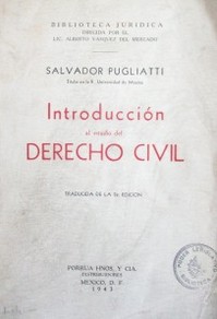 Introducción al estudio del derecho civil