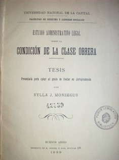 Estudio  administrativo legal sobre la condición de la clase obrera