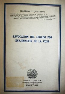 Revocación del legado por enajenación de la cosa