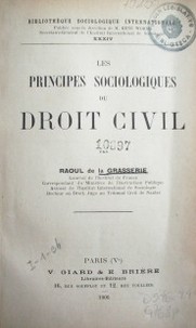 Les principies sociologiques du droit civil