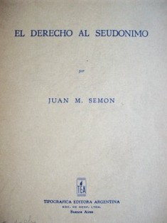 El derecho al seudónimo