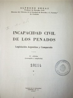 Incapacidad civil de los penados