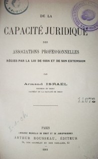 De la capacité juridique des associations professionnelles