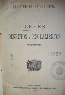 Leyes, decretos y reglamentos vigentes