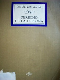 Derecho de la persona