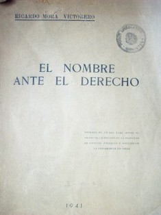 El nombre ante el Derecho