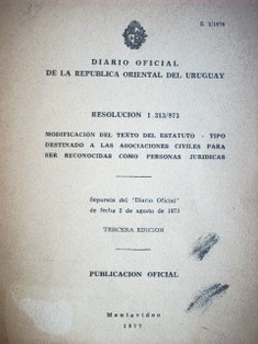 Modificación del texto del estatuto - Tipo destinado a las asociaciones civiles para ser reconocidas como personas jurídicas