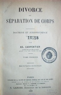 Divorce et séparation de corps