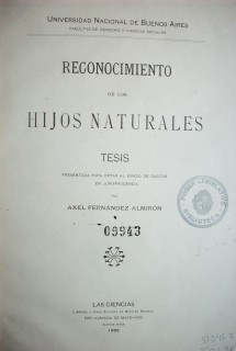 Reconocimiento de los hijos naturales