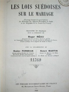 Les lois suédoises sur le mariage