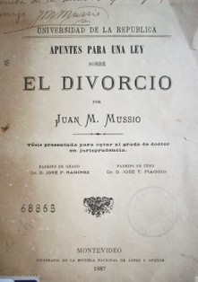 Apuntes para un ley sobre el divorcio