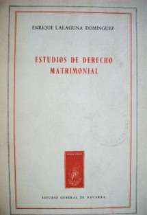 Estudios de derecho matrimonial