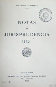 Notas de jurisprudencia