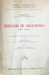 Derechos de sucesiones ; parte general