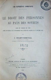 Le droit des personnes au pays des soviets