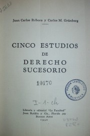 Cinco estudios de derecho sucesorio