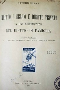 Diritto pubblico e diritto privato in una sistemazione del diritto di famiglia