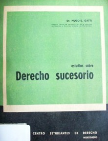 Estudios sobre derecho sucesorio